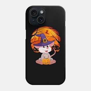 Mouse pumpkin witch Phone Case