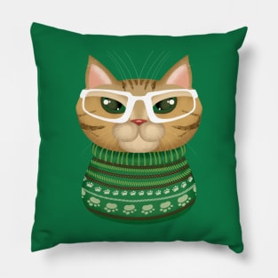 Christmas Cat Lady Pillow