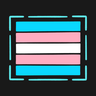 Outlined Trans flag - wtframe comics T-Shirt