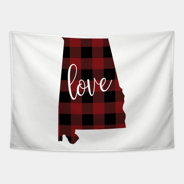 Alabama Love Buffalo Check Tapestry by beyerbydesign