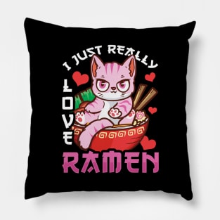 I Just Really Love Ramen Cat Kawaii Anime Pillow