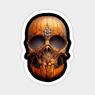 Pumpkin Skull Halloween Magnet