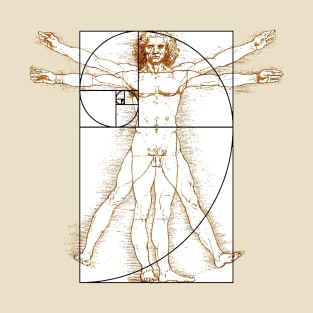 Leonardo da Vinci Vitruvian Man Fibonacci Sequence T-Shirt