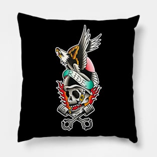 Ride Biker Tattoo Design Pillow