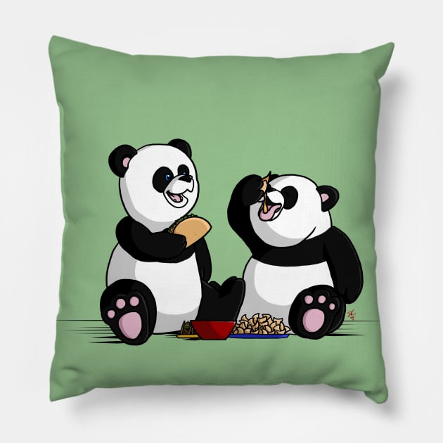 Taco Pandas Pillow by mikaelak