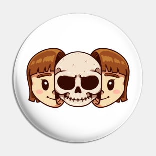 Skull And Girl Pin