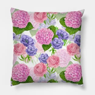 Spring garden watercolor 3 Pillow