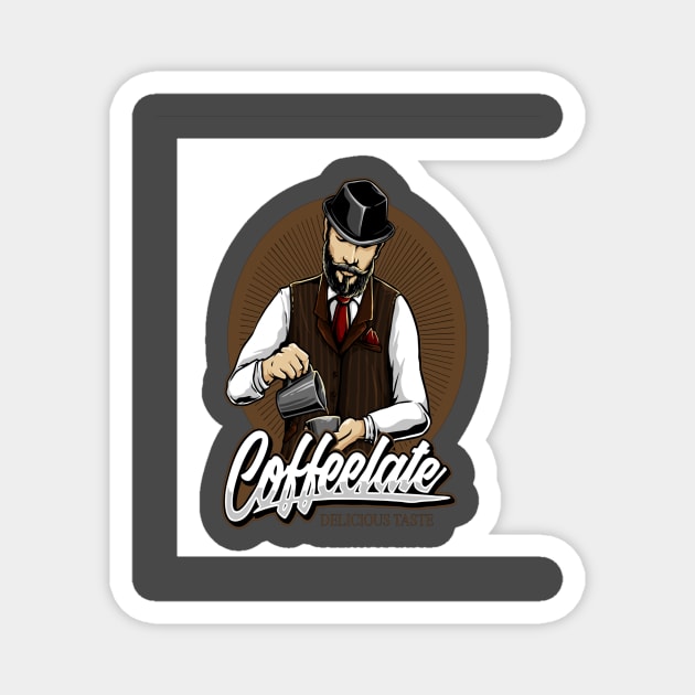 CoffeeLate Delicious Taste T-Shirt Magnet by Art du Café Store