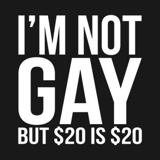 I'M NOT GAY BUT $20 IS $20 T-Shirt