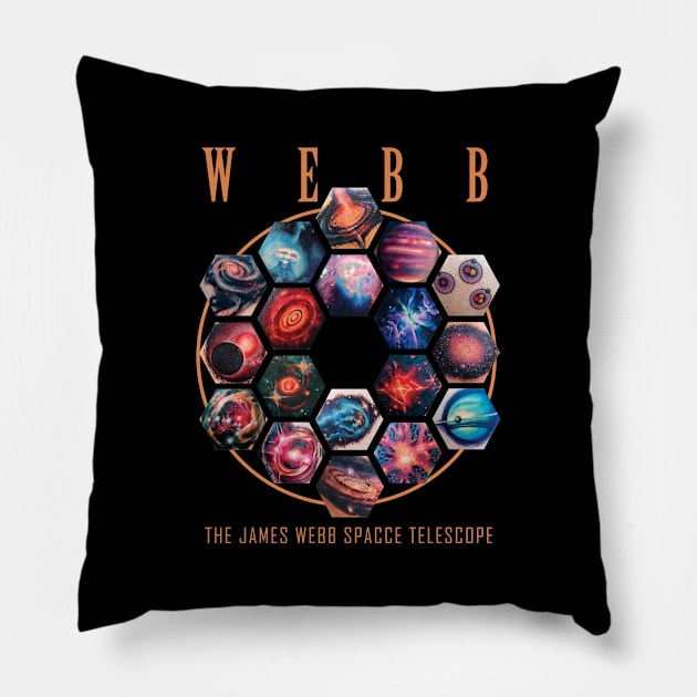 Webb - James Webb Space Telescope Pillow by Claessens_art