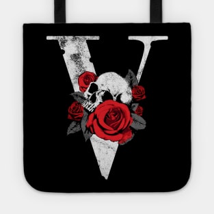 vlone rose skull Tote