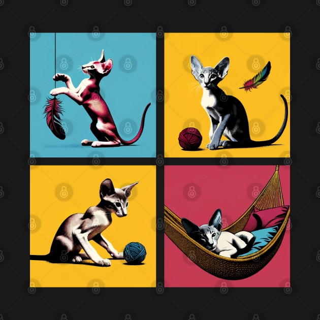 Oriental Short Hair Pop Art - Cute Kitties by PawPopArt