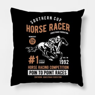 Southern Cup Horse Racer Pillow