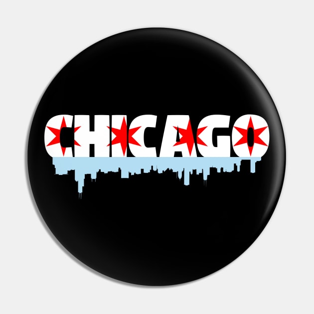 Chicago Flag Skyline Pin by Shappie112