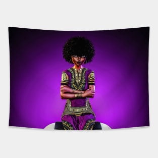 Toon black woman Tapestry