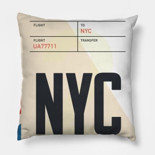 New York Luggage Tag Pillow