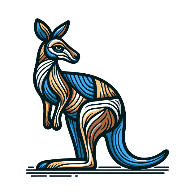 Pop art kangaroo illustration. cubism illustration of a kangaroo by gblackid