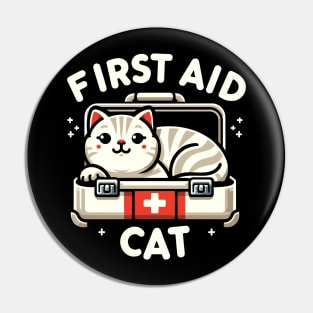 First Aid Cat Pun Nurse Doctor Healthcare Novelty Funny Cat Pin