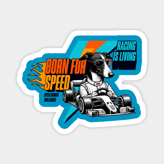Racing is Living, Speed Demon Unleashed Magnet by Vinokurio