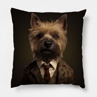 Cairn Terrier Dog in Suit Pillow