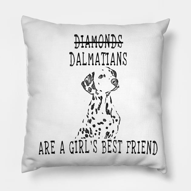 Cute Dalmatian Dog Pillow by Huschild