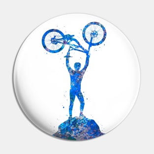 Downhill mountain bike blue Pin