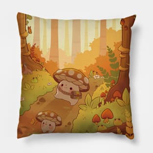 Mushroom fall forest Pillow