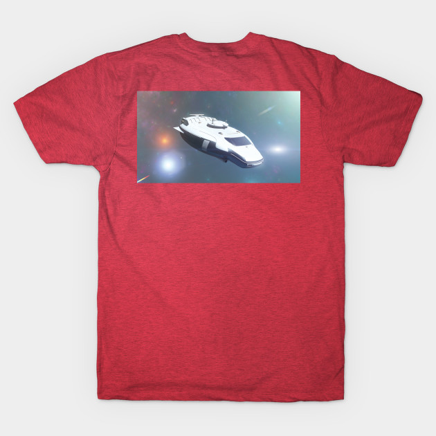 Disover A Spaceship flying in the deep space. - Games - T-Shirt