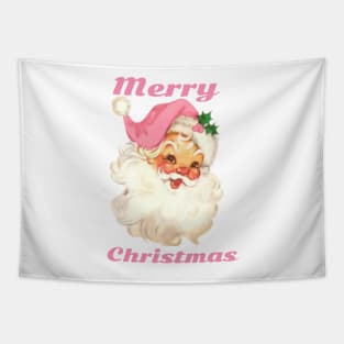 retro vintage pink santa claus Tapestry