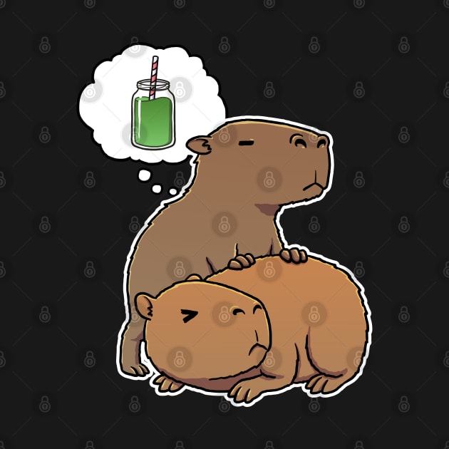 Capybara thirsty for Green juice smoothie by capydays