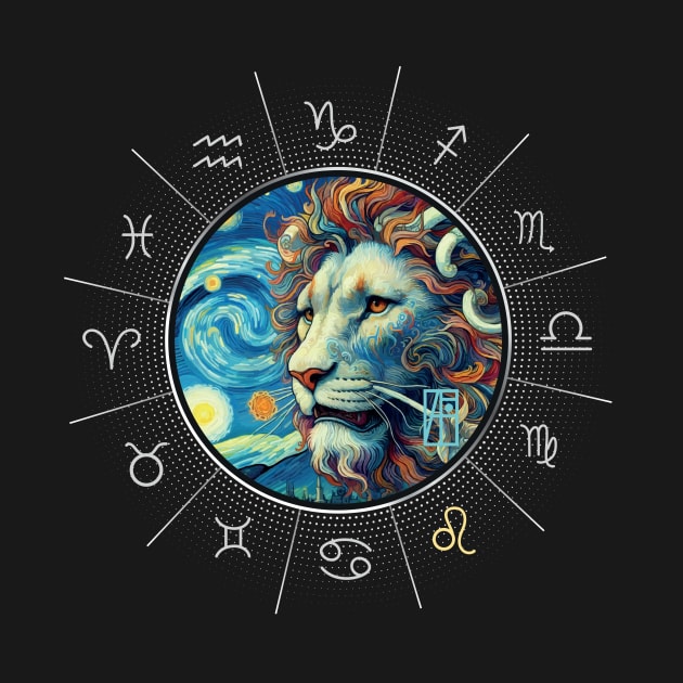 ZODIAC Leo - Astrological LEO - LEO - ZODIAC sign - Van Gogh style - 8 by ArtProjectShop