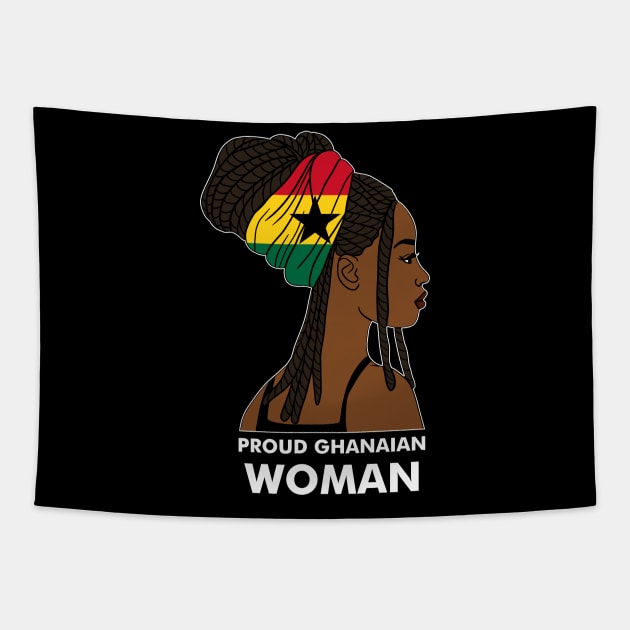 Proud Ghanaian Woman, Ghana Flag, African Tapestry by dukito