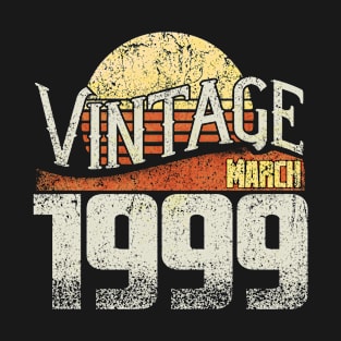 Born On 1999 March - Gift For 20 Year Old & 20th Birthday T-Shirt