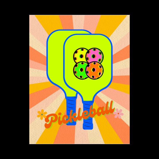 Groovy Pickleball by DadOfMo Designs