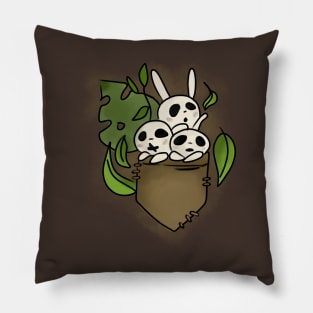 Cute ghost in pocket Pocket monstera t-shirt Pillow