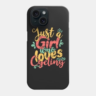 Just A Girl Who Loves Cycling - Cyclist Bicycle Gift design Phone Case