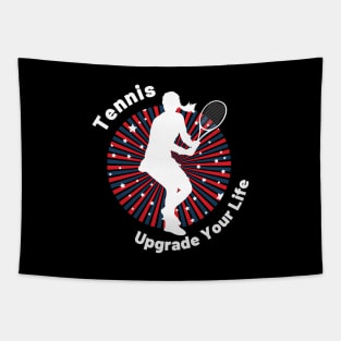 US Open Tennis USA Flag Silhouette Tapestry