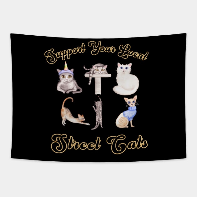 Support Your Local Street Cats Tapestry by Mix Master Repeat