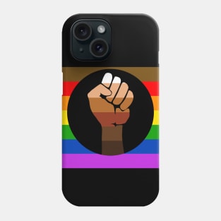 QPOC Pride Flag - Black Fist Phone Case
