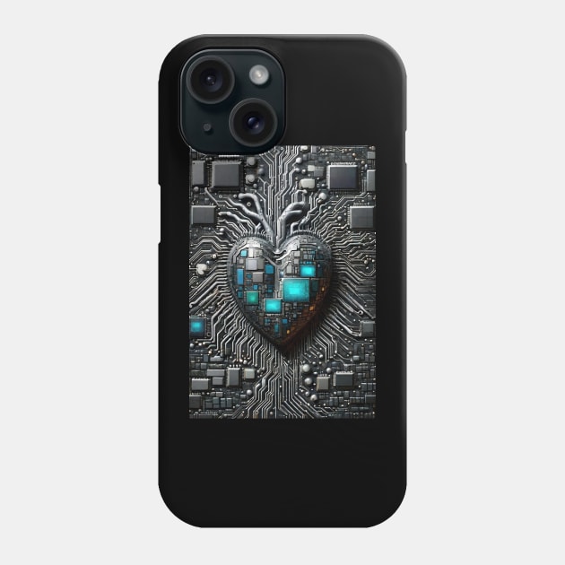 Valentine's Day CPU Motherboard Heart Phone Case by FurryBallBunny