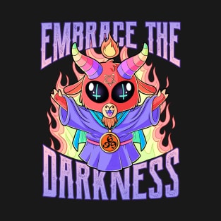 Cute chibi Satan Loves you. Embrace the Darkness 666% from Hell T-Shirt