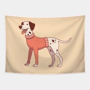 Dalmatian dog wearing a red sweater Tapestry