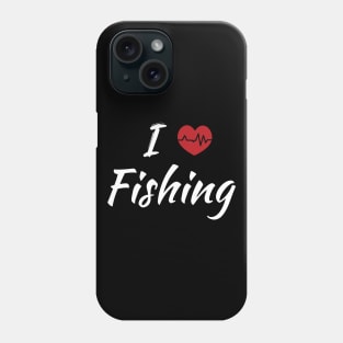 I Love Fishing Red Heartbeat Phone Case