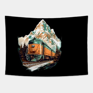 I like trains, Train Engine in the mountains Tapestry