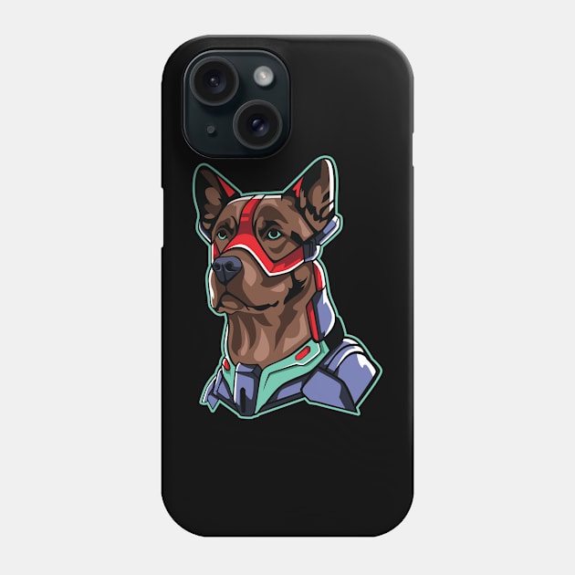 cyborg dog illustration Phone Case by OVA