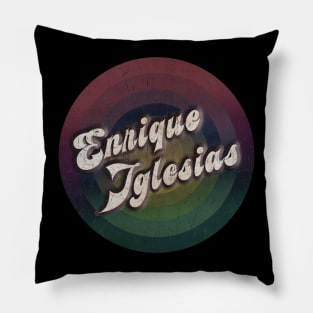 retro vintage circle Enrique Iglesias Pillow