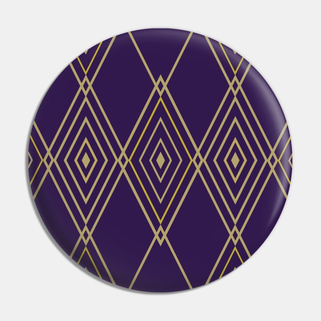 Art Deco Gold & Deep Violet Pin by PSCSCo