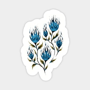 Fire Flower - Gold Blue Magnet