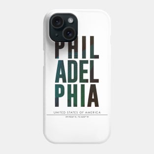 Philadelphia city typography Phone Case