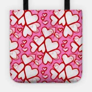 HAPPY Valentines Day White Hearts. Tote